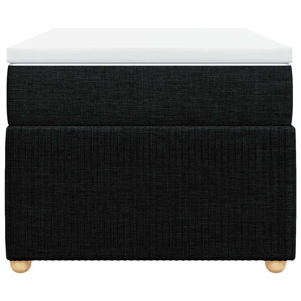 vidaXL Boxspringbett mit Matratze Schwarz 100x200 cm Stoff