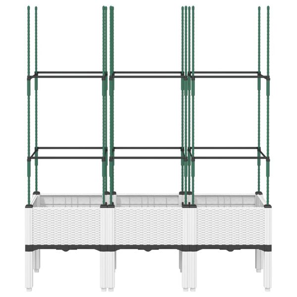 vidaXL Pflanzk&uuml;bel mit Rankgitter Wei&szlig; 120x40x142,5 cm PP