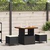 vidaXL Garten Essgruppe Schwarz Poly Rattan