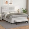 vidaXL Boxspringbett mit Matratze Wei&szlig; 140x200 cm Kunstleder