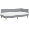 vidaXL Eckbettgestell mit Matratze Sonstiges 2 pcs Hellgrau Stoff