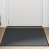vidaXL Fu&szlig;matte Streifen Schwarz und Grau 90x120 cm