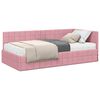 vidaXL Eckbettgestell mit Matratze 2 stk. Rosa 90 x 190 cm Samt