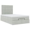 vidaXL Ottoman-Bett mit Matratzen & LEDs Hellgrau 120x190 cm Samt