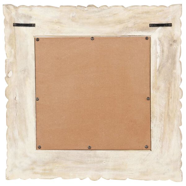 vidaXL Spiegel Wei&szlig; 50x50 cm Mango Massivholz