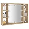 vidaXL Spiegelschrank mit LED Sonoma-Eiche 76x15x55 cm