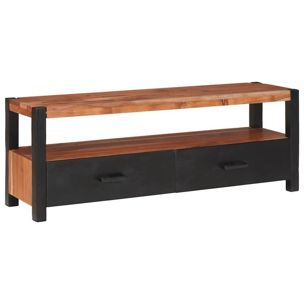 vidaXL Medienm&ouml;bel mit Regal Braun 110 x 30 x 40 cm Massivholz Akazie