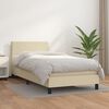 vidaXL Boxspringbett mit Matratze Creme 90x190 cm Kunstleder