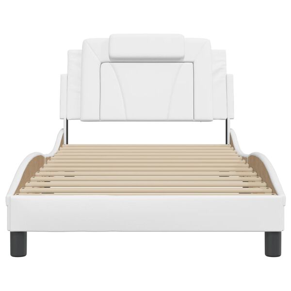 vidaXL Bettgestell "Viana" ohne Matratze Wei&szlig; 100x203 cm Kunstleder