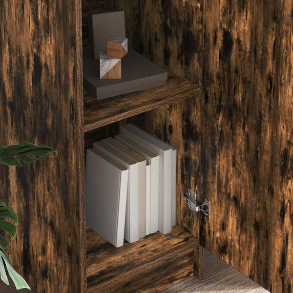 vidaXL Highboard Ger&auml;ucherte Eiche 35 x 39 x 168 cm