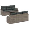 vidaXL Gartensofa-set 7 pcs Grau Poly-Rattan und Stahl und Glas