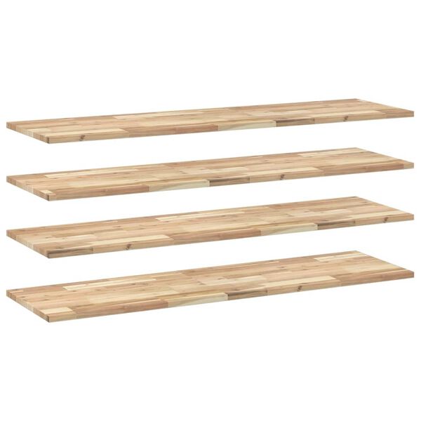 vidaXL Schweberegale 4 Stk. 120x40x2 cm Massivholz Akazie Unbehandelt