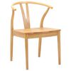 vidaXL Esszimmerstuhl 2 pcs Natur Massives Gummiholz