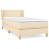 vidaXL Boxspringbett mit Matratze Creme 100x200 cm Stoff