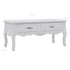 vidaXL Couchtisch 100x50x46 cm Wei&szlig;