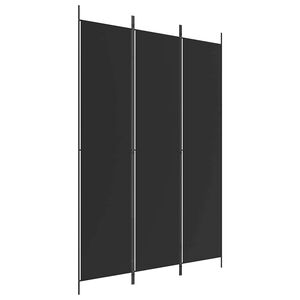 vidaXL 3-tlg. Paravent Schwarz 150x220 cm Stoff