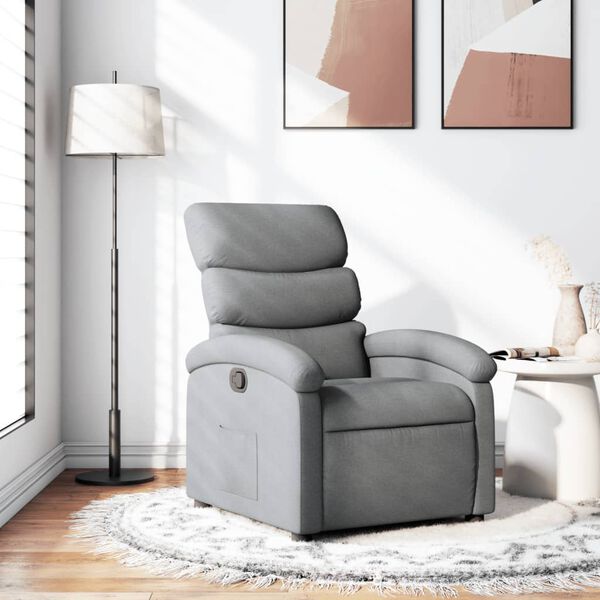 vidaXL Relaxsessel, hellgrauer Stoff