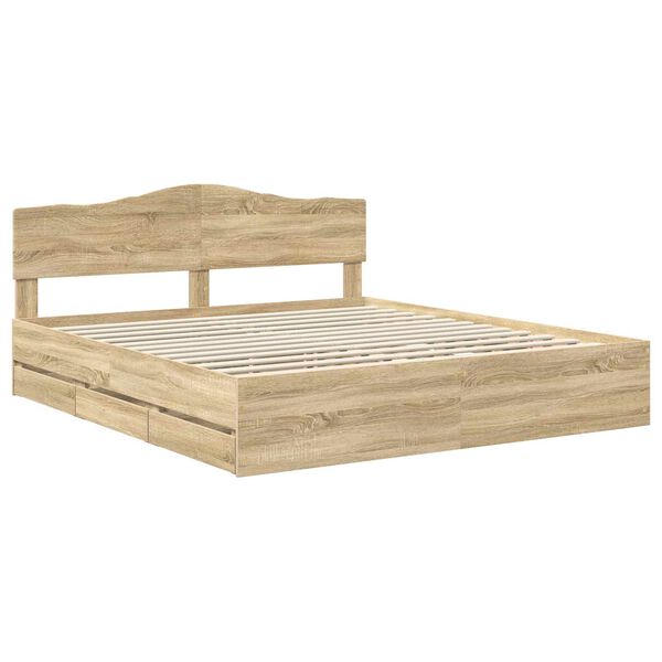vidaXL Bettrahmen Sonoma-Eiche 180 x 200 cm Ingenieurs Holz