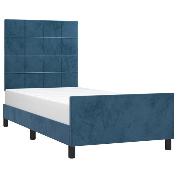 vidaXL Bettgestell ohne Matratze Dunkelblau 100x200 cm Samt