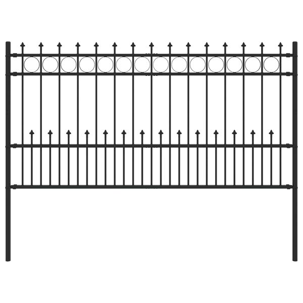 vidaXL Spike-Ringzaun Schwarz 200 x 150 cm Pulverbeschichteter Stahl