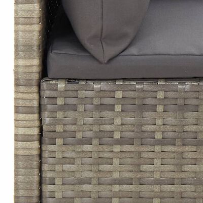 vidaXL 4-tlg. Garten-Lounge-Set mit Kissen Grau Poly Rattan