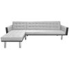 vidaXL Eck-Sofabett Stoff 218x155x69 cm Schwarz und Grau