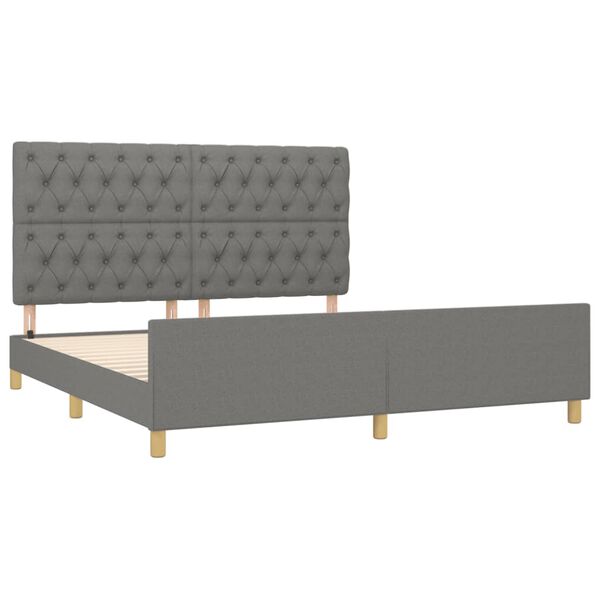 vidaXL Bettgestell ohne Matratze Dunkelgrau 160x200 cm Stoff