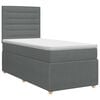 vidaXL Boxspringbett mit Matratze Dunkelgrau 80 x 200 cm Stoff