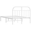 vidaXL Bettgestell mit Kopfteil Metall Wei&szlig; 120x190 cm