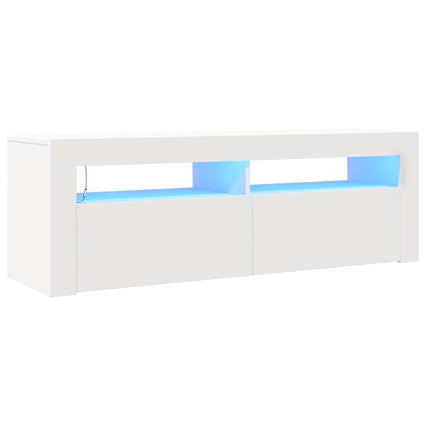 vidaXL TV-Schrank mit LED-Leuchten Wei&szlig; 120x35x40 cm