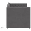 vidaXL Tagesbett mit Matratze USB Dunkelgrau Samt 90x200 cm