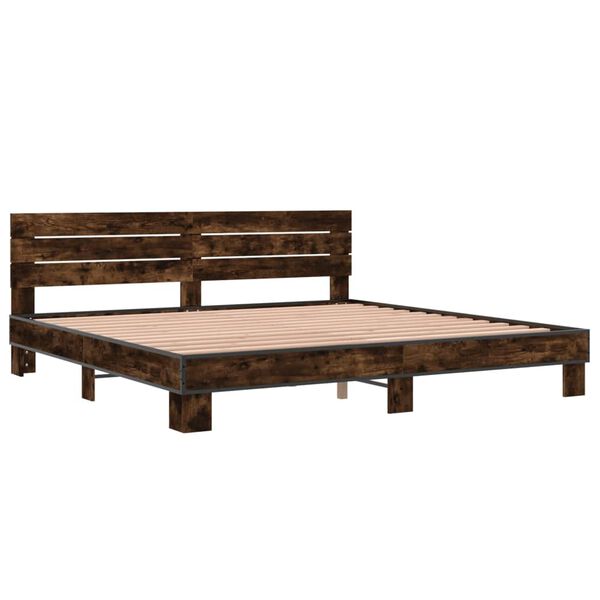 vidaXL Bettgestell R&auml;uchereiche 180x200 cm Holzwerkstoff und Metall