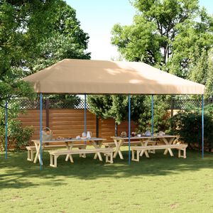 vidaXL Partyzelt Faltbar Pop-Up Beige 580x292x315 cm
