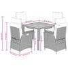 vidaXL 5-tlg. Garten-Essgruppe mit Kissen Schwarz Poly Rattan