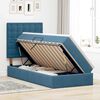 vidaXL Bett mit Stauraum und LED mit LED Dunkelblau 90 x 190 cm Samt