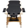vidaXL Massageliege Klappbar 2-Zonen mit Holzgestell Schwarz und Beige