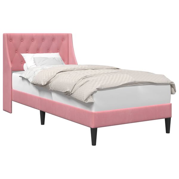 vidaXL Bettrahmen mit Kopfteil Rosa 80 x 200 cm Samt