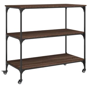 vidaXL K&uuml;chenwagen Braun Eichen-Optik 102x50x95 cm Holzwerkstoff