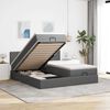 vidaXL Ottoman-Bett mit Matratzen & LEDs Dunkelgrau 160x200 cm Stoff