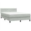 vidaXL Boxspringbett mit Matratze & LED Hellgrau 160x210 cm Samt