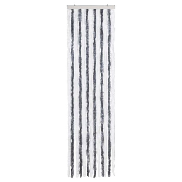 vidaXL Insektenschutz-Vorhang Grau und Wei&szlig; 56x200 cm Chenille