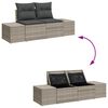 vidaXL Garten-Sofa-Set mit Kissen 7 pcs Hellgrau Poly-Rattan