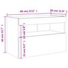 vidaXL TV-Wandschrank mit LED-Leuchten Schwarz 60x30x40 cm