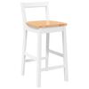 vidaXL Barhocker 2 Stk. Weiß Massivholz Gummibaum