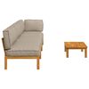 vidaXL Sofa Set mit Kissen Uni 4 pcs Taupe Massivholz Akazie