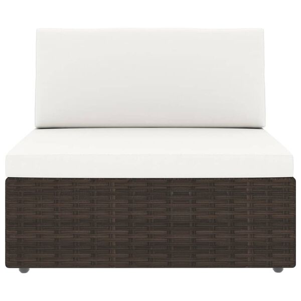 vidaXL 9-tlg. Garten-Lounge-Set mit Kissen Braun Poly Rattan