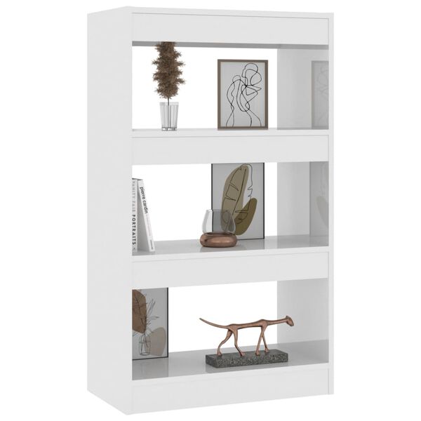 vidaXL B&uuml;cherregal/Raumteiler Hochglanz-Wei&szlig; 60x30x103cm Holzwerkstoff