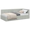 vidaXL Eckbettgestell Hellgrau 90 x 200 cm Samt