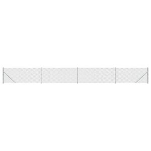vidaXL Maschendrahtzaun mit Bodenflansch Silbern 0,8x10 m