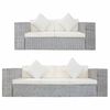 vidaXL 2-tlg. Sofagarnitur mit Auflagen Grau Natur Rattan